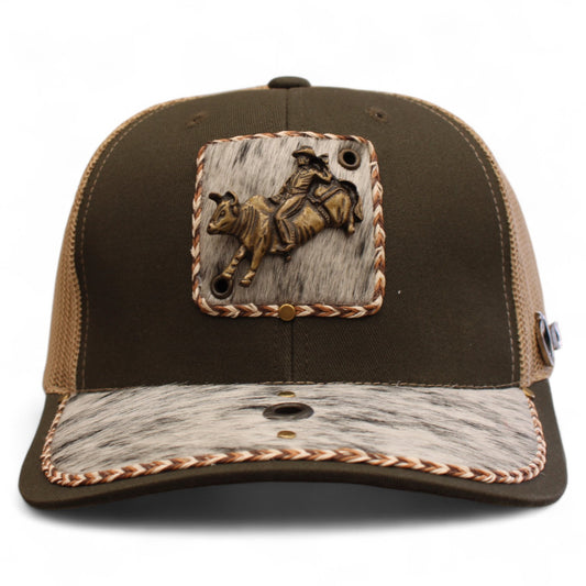 Gorra Vaquera Verde Olivo con Herraje de Monta de Toro