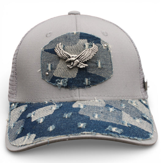 Gorra Vaquera Gris con herraje de Águila