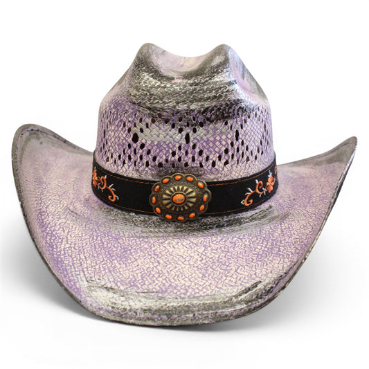 Sombrero Toyo Rombo Bolona Lila Rustico