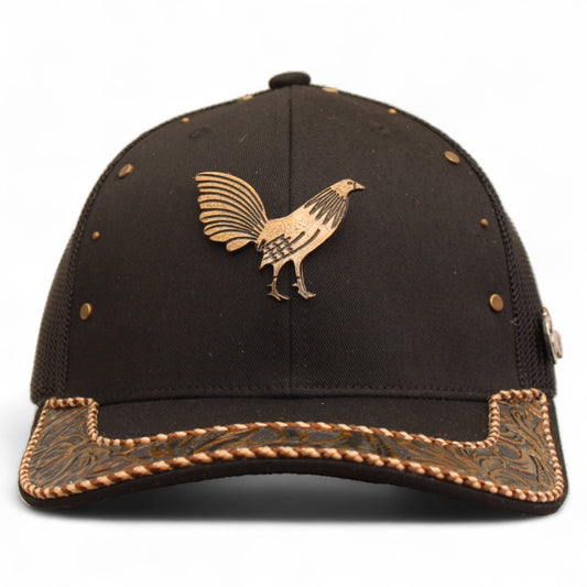 Gorra Vaquera Negra con Herraje de Gallo