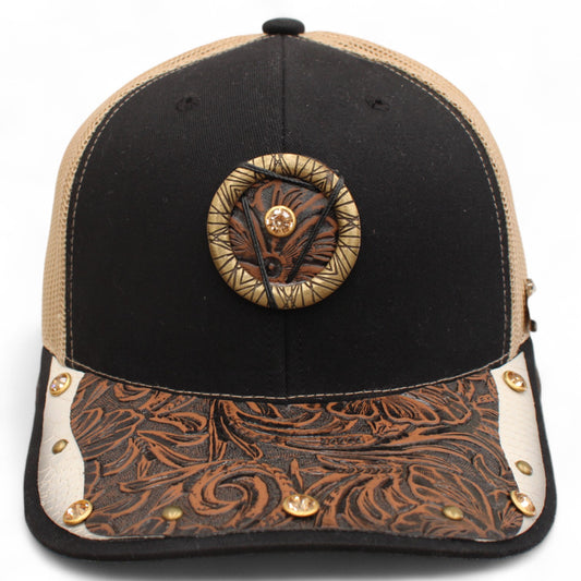 Gorra Vaquera Negra con Herraje Circulo Premier