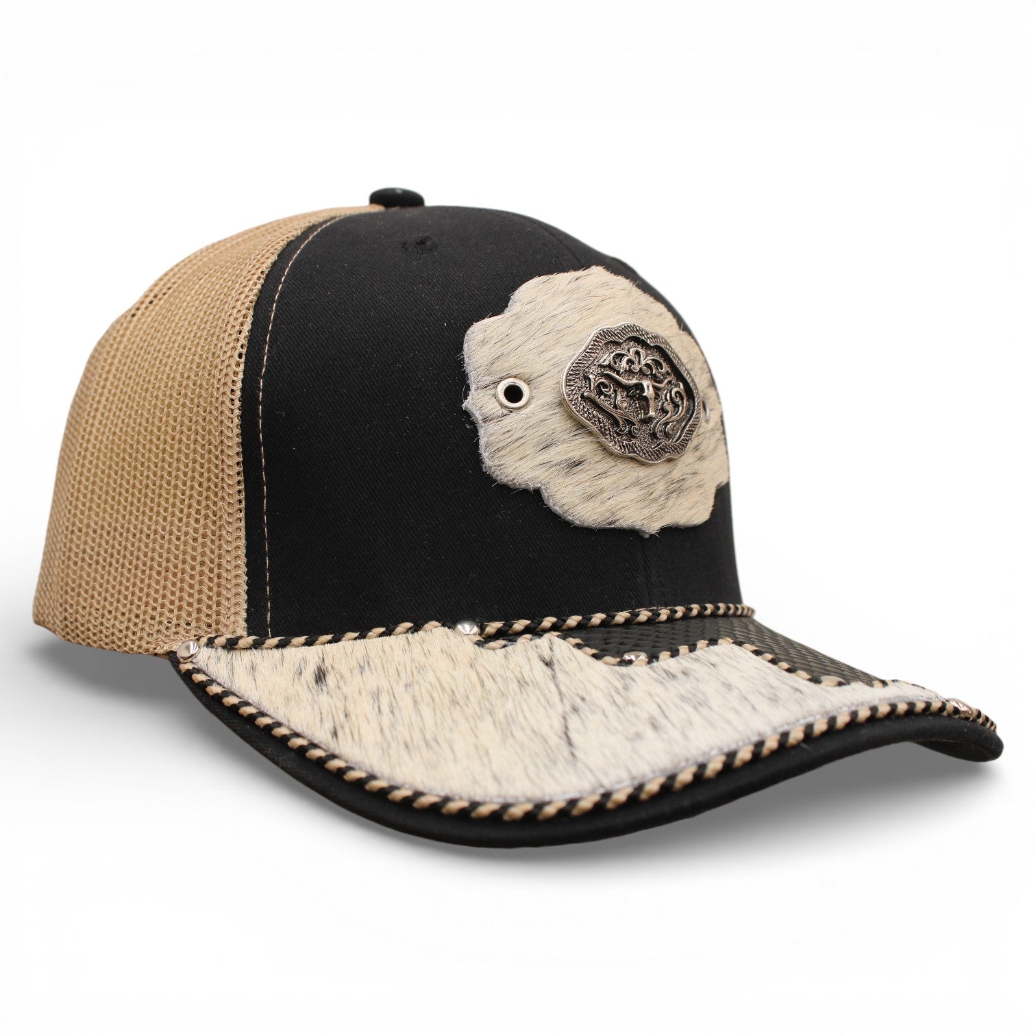 Gorra Vaquera Negro/Beige Herraje de Toro
