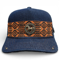 Gorra Vaquera Mezclilla con herraje circulo con caballo