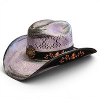 Sombrero Toyo Rombo Bolona Lila Rustico