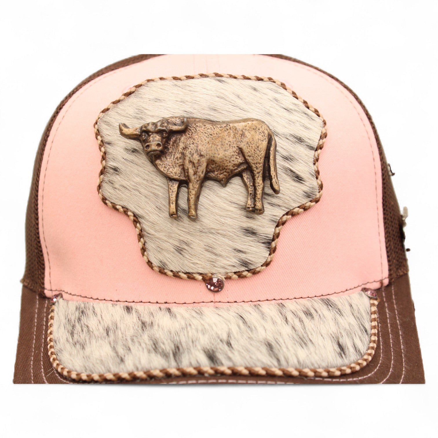 Gorra Vaquera Rosa con Herraje Toro Completo