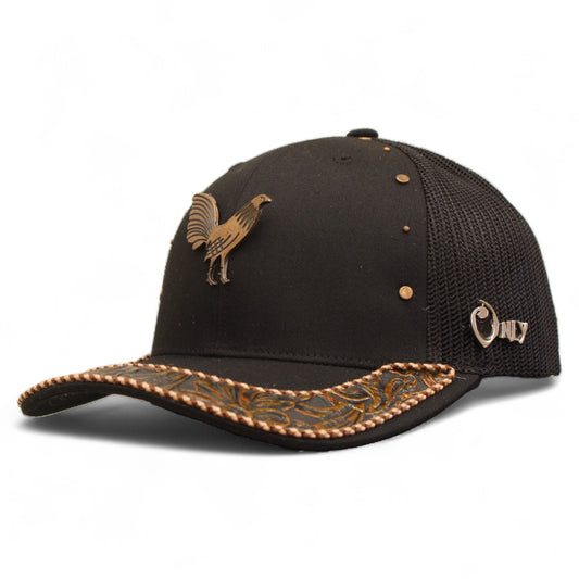 Gorra Vaquera Negra con Herraje de Gallo
