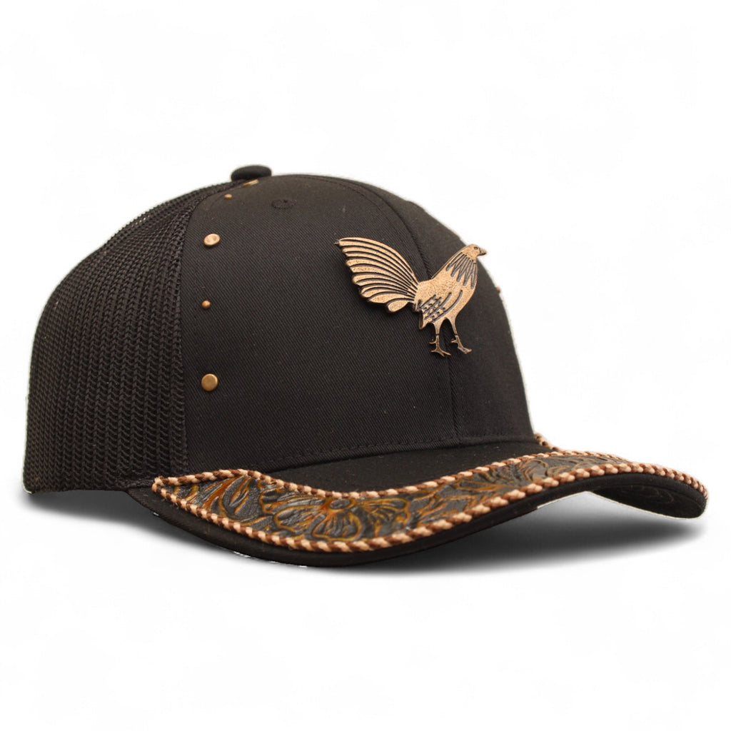 Gorra Vaquera Negra con Herraje de Gallo