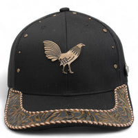 Gorra Vaquera Negra con Herraje de Gallo