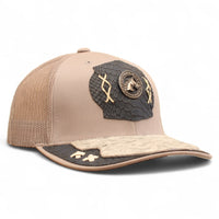 Gorra Vaquera Gris Herraje Circulo con Cabeza de Caballo