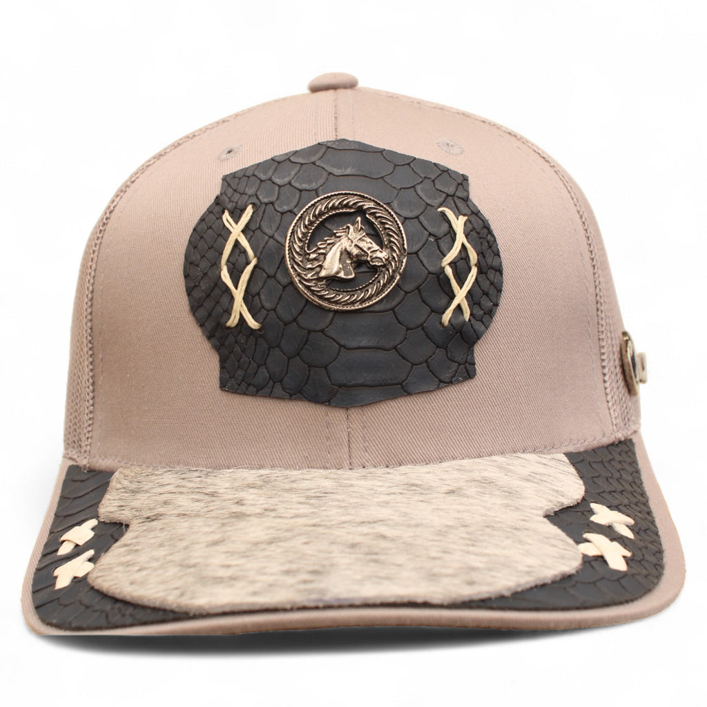 Gorra Vaquera Gris Herraje Cabeza de Caballo