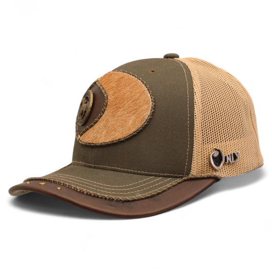 Gorra Vaquera Verde Olivo Herraje Circulo con Caballo