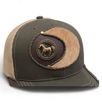 Gorra Vaquera Verde Olivo Herraje Circulo con Caballo