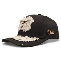 Gorra Vaquera Negra con Herraje de Cabeza de Toro