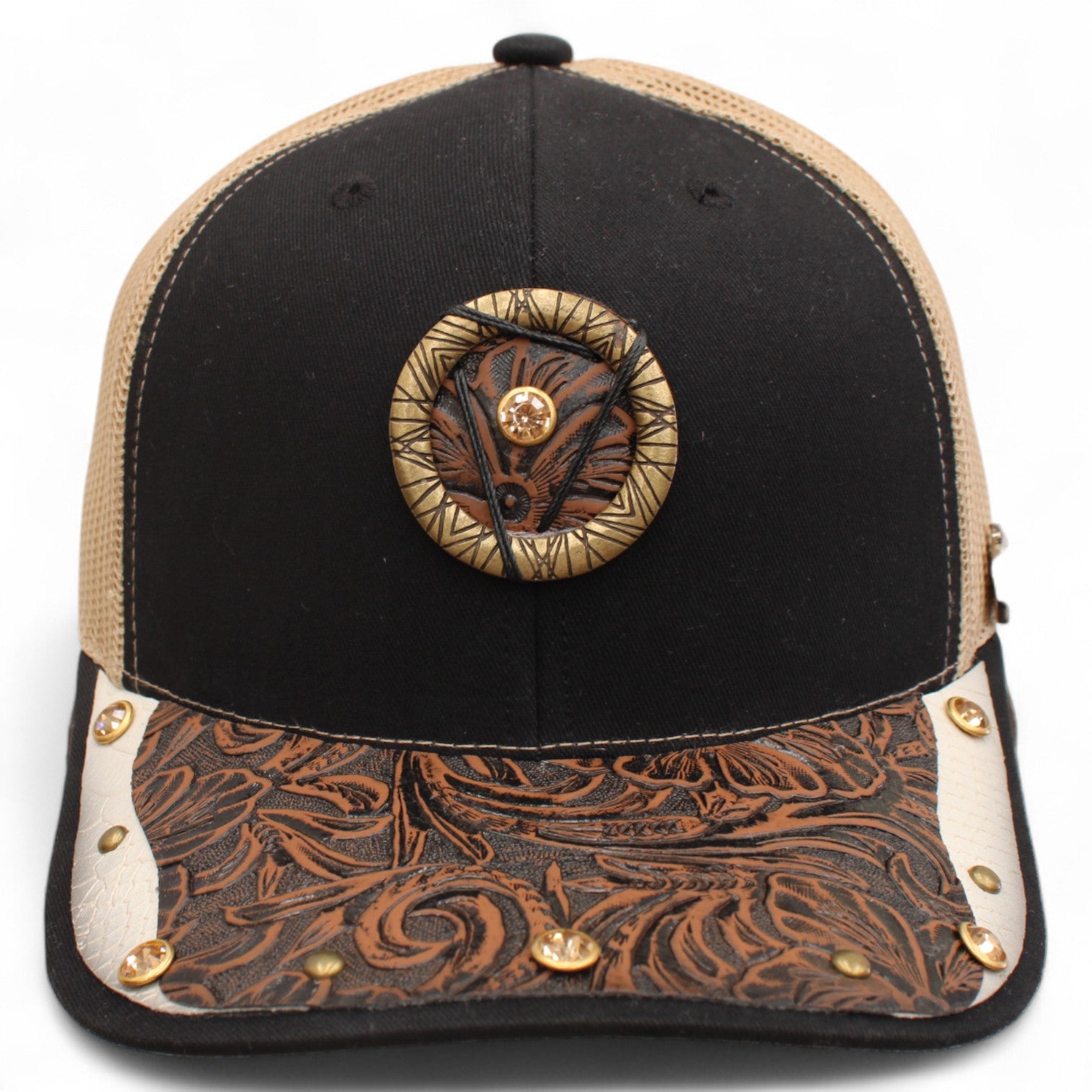 Gorra Vaquera Negra con Herraje Circulo Premier