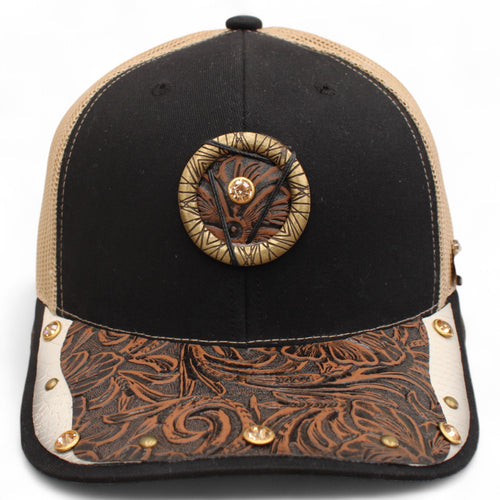Gorra Vaquera Negra con Herraje Circulo Premier