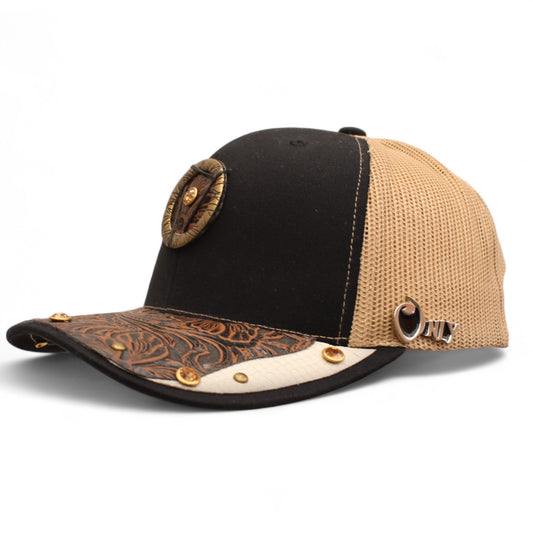Gorra Vaquera Negra con Herraje Circulo Premier