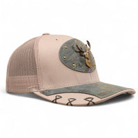 Gorra Vaquera Gris con Herraje de Venado Latón