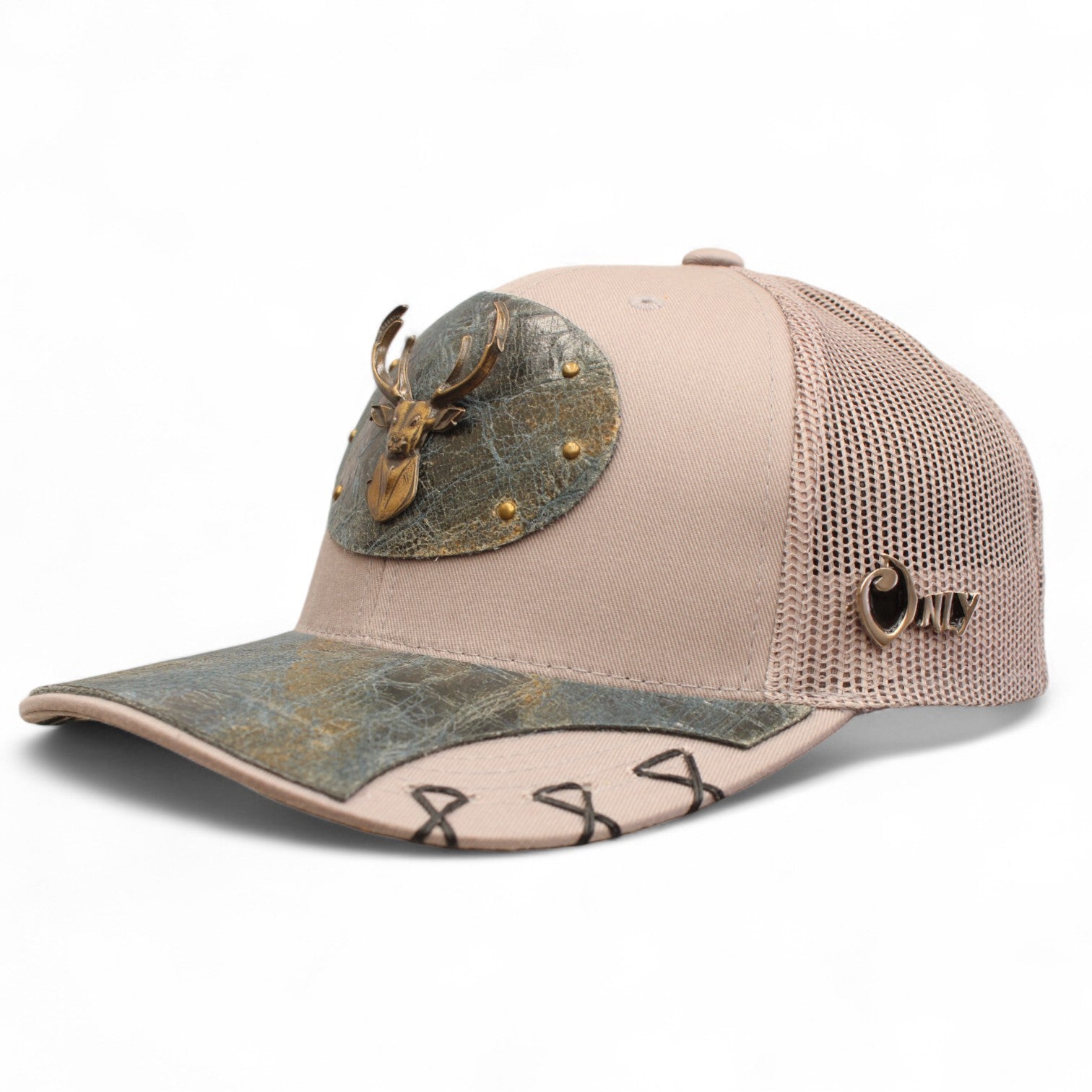 Gorra Vaquera Gris con Herraje de Venado Latón