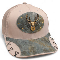 Gorra Vaquera Gris con Herraje de Venado Latón