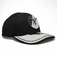 Gorra Vaquera Negra con Herraje Cráneo de Toro