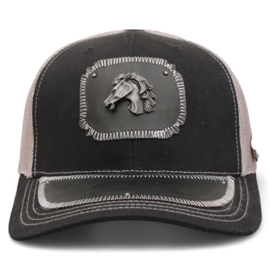 Gorra Vaquera Negra con Herraje Negra con Herraje Cabeza de Caballo Oxford