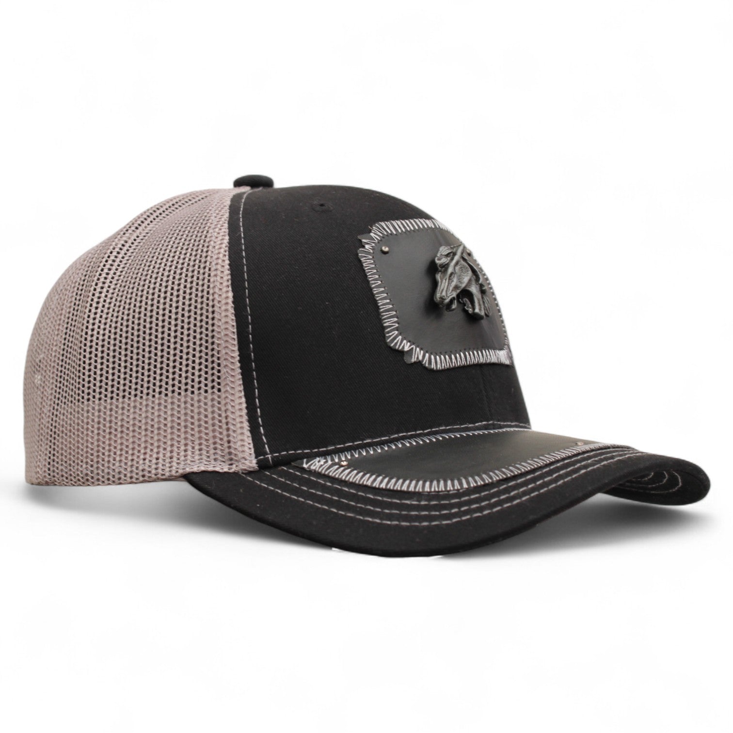 Gorra Vaquera Negra con Herraje Negra con Herraje Cabeza de Caballo Oxford