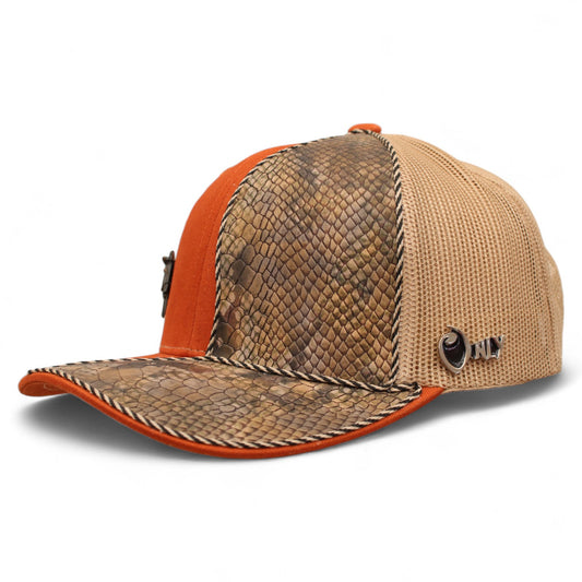 Gorra Vaquera Naranja con Herraje Cabeza Chica de Caballo