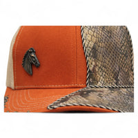 Gorra Vaquera Naranja con Herraje Cabeza Chica de Caballo