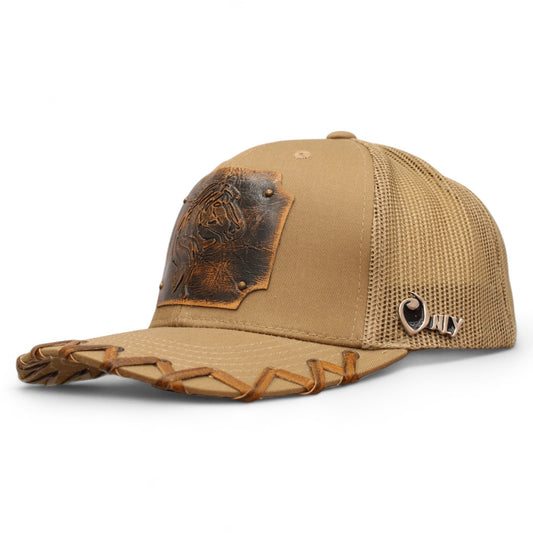 Gorra Vaquera Beige con Aplicación Troquelada