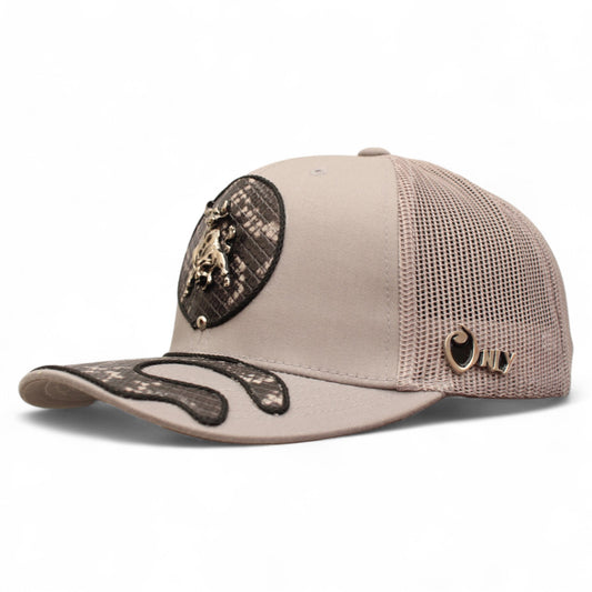 Gorra Vaquera Gris con Herraje Toro Lidia
