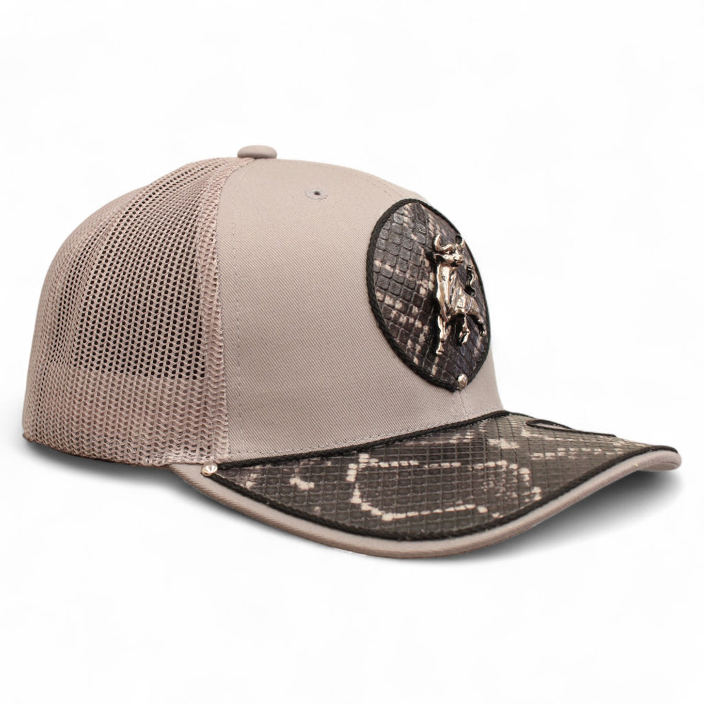 Gorra Vaquera Gris con Herraje Toro Lidia