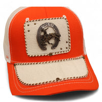 Gorra Vaquera Naranja con Herraje Herradura Monta Caballo