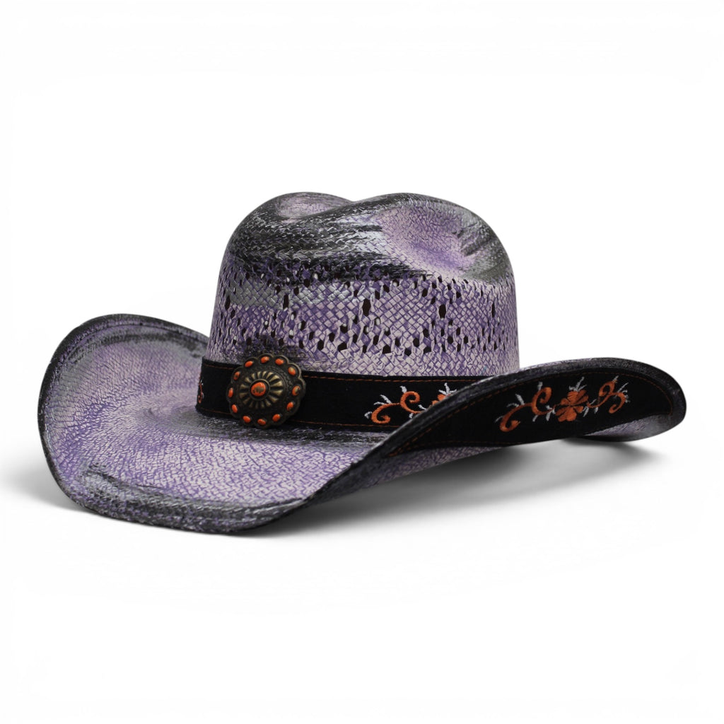 Sombrero Toyo Rombo Bolona Lila Rustico