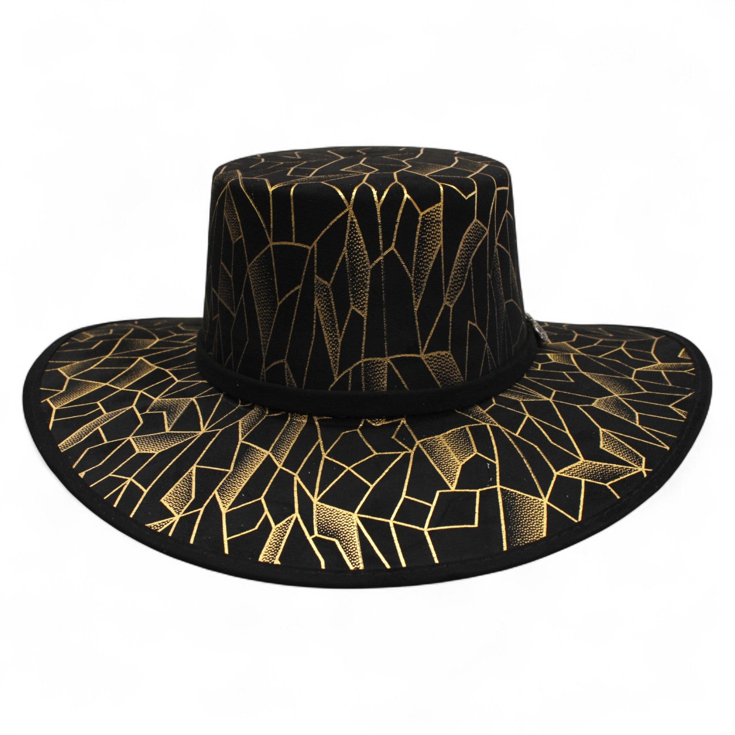 Texana Fina Cordobes Negro Estampado Dorado