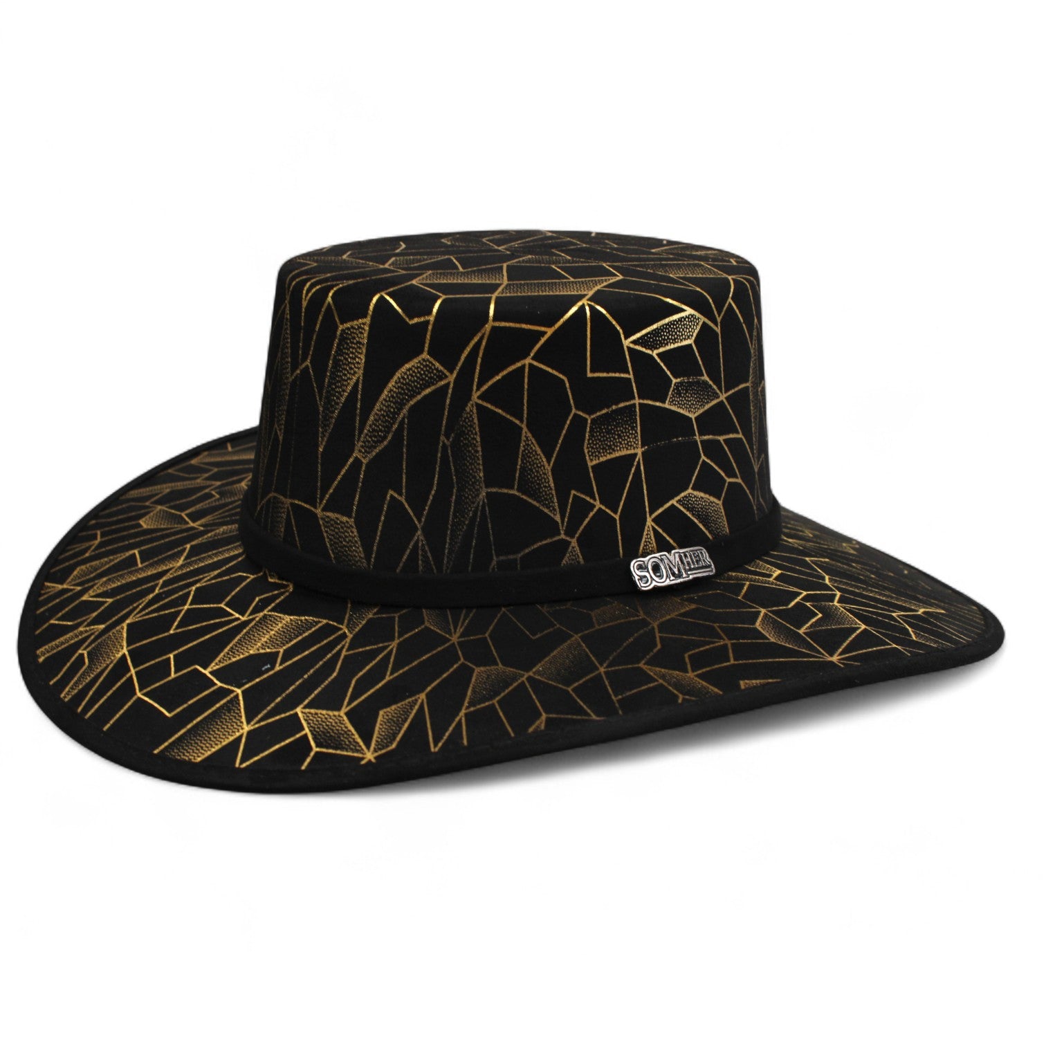 Texana Fina Cordobes Negro Estampado Dorado