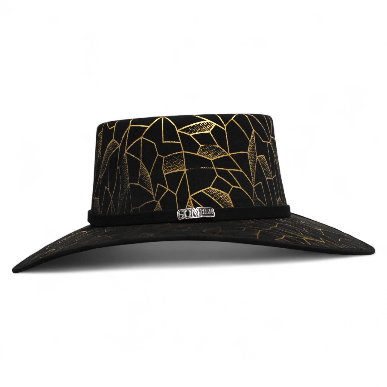 Texana Fina Cordobes Negro Estampado Dorado