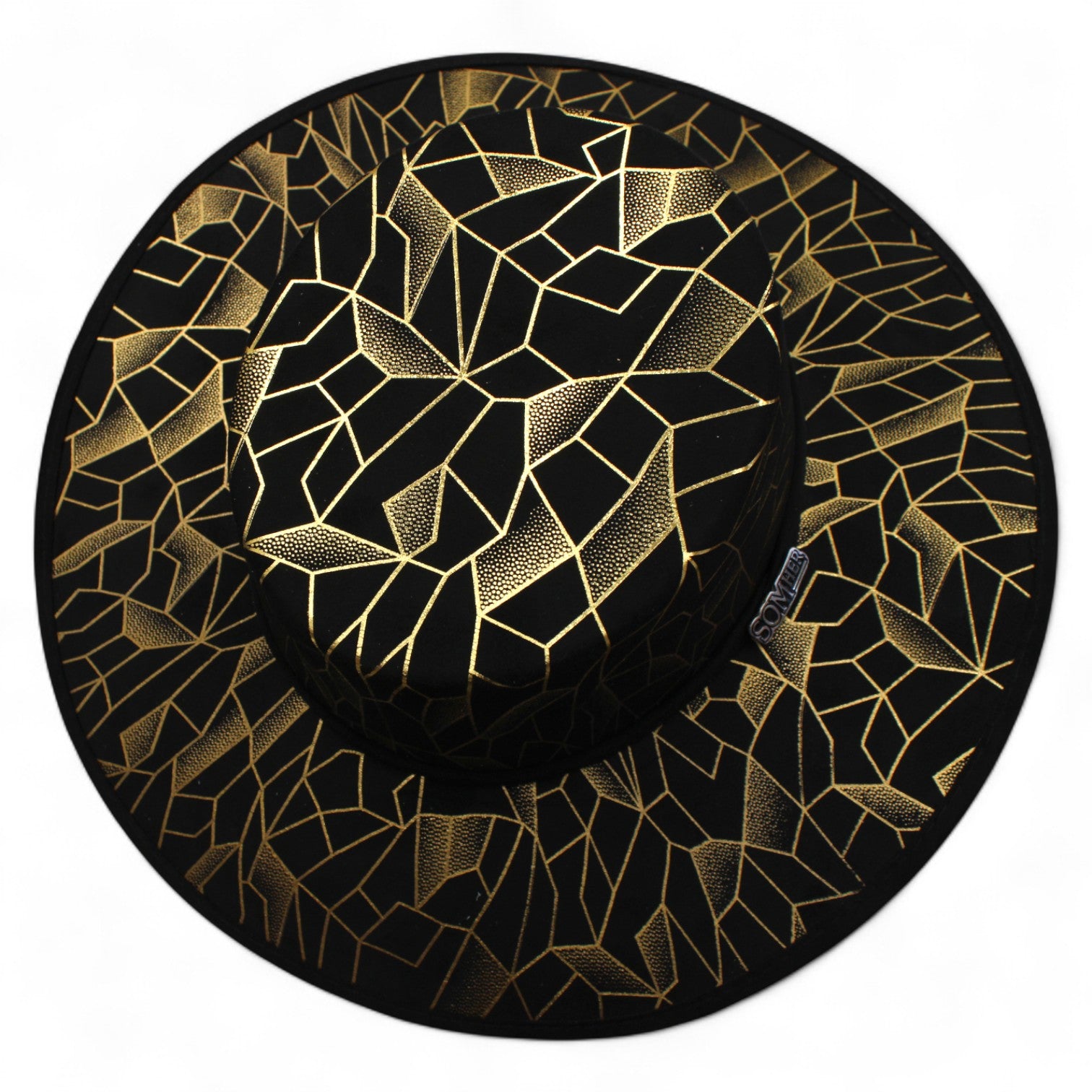 Texana Fina Cordobes Negro Estampado Dorado