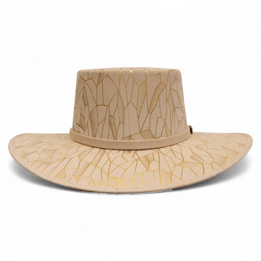 Texana Fina Eron Hueso Estampado Dorado