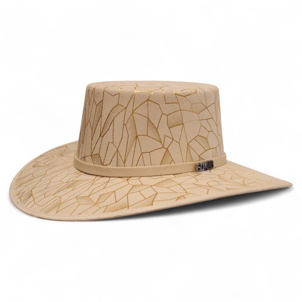 Texana Fina Cordobes Hueso Estampado Dorado