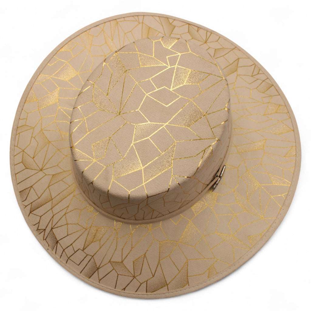 Texana Fina Cordobes Hueso Estampado Dorado