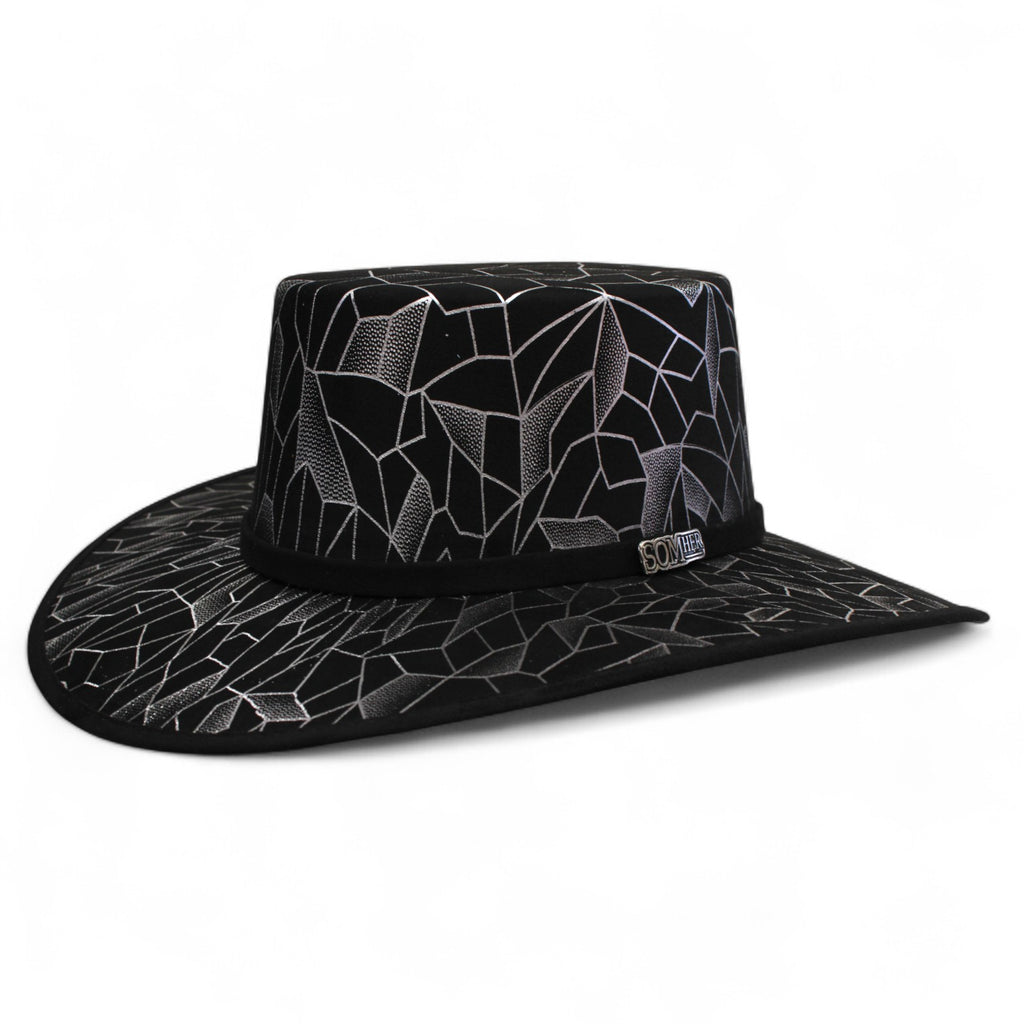Texana Fina Cordobes Negro Estampado Plata