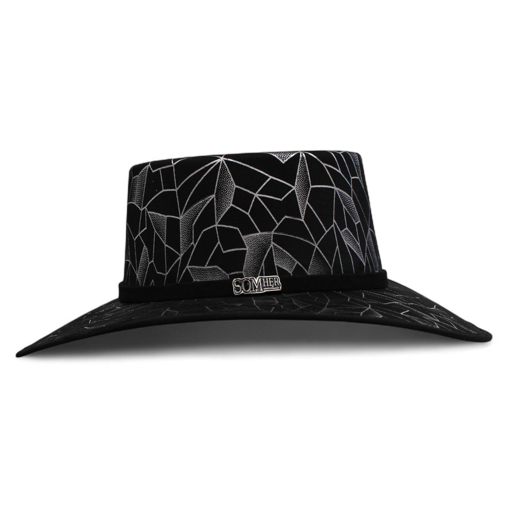 Texana Fina Cordobes Negro Estampado Plata