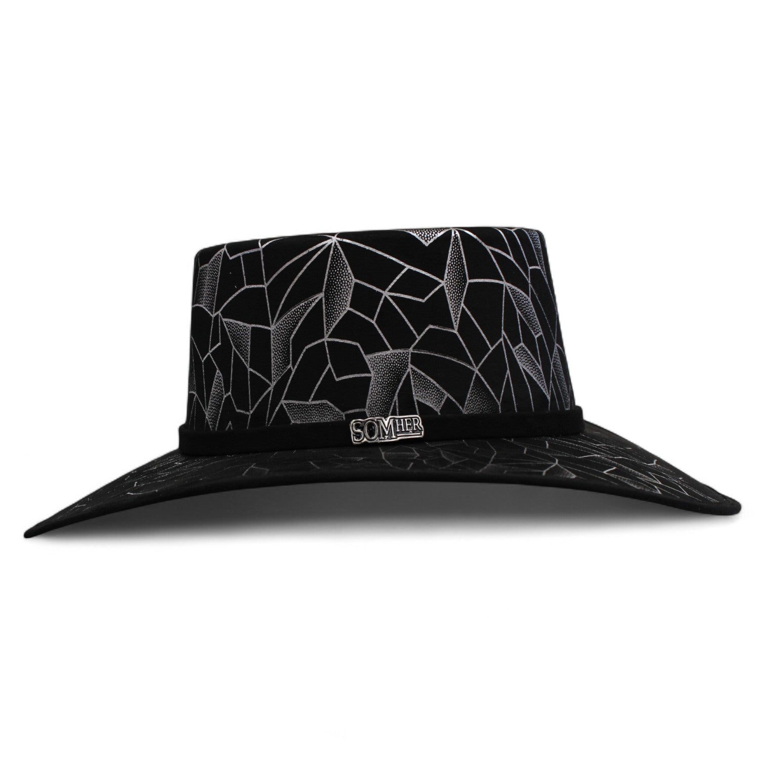 Texana Fina Eron Negro Estampado Plata