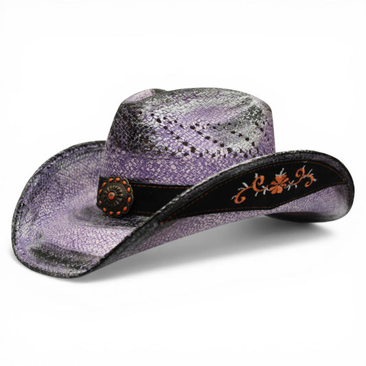 Sombrero Toyo Escalera Trompo Lila Rustico