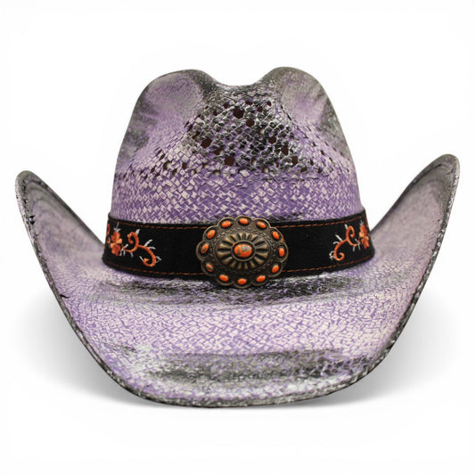 Sombrero Toyo Escalera Trompo Lila Rustico