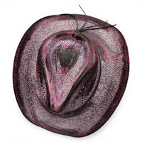 Sombrero Toyo Escalera Trompo Morado Rustico Flores
