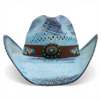 Sombrero Toyo Escalera Trompo Azul Rustico