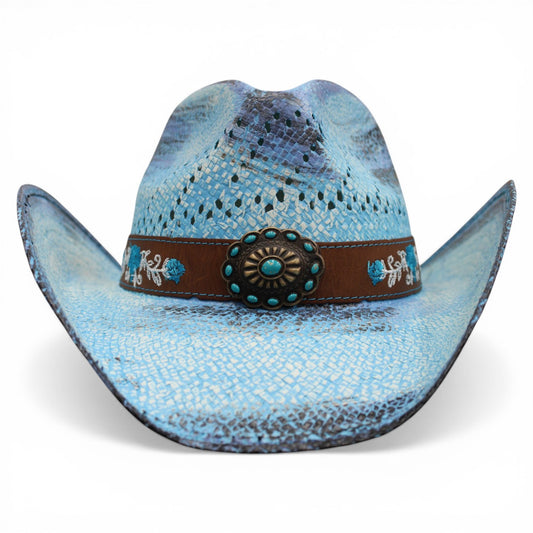 Sombrero Toyo Escalera Trompo Azul Rustico