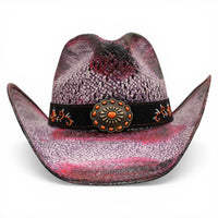 Sombrero Toyo Rombo Trompo Morado Rustico
