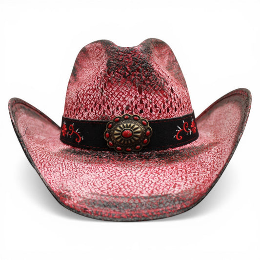 Sombrero Toyo Rombo Trompo Rojo Rustico